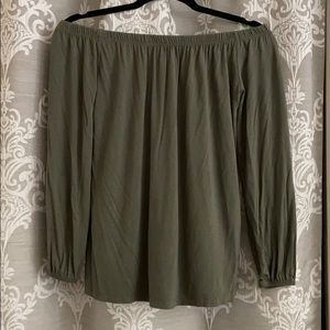 Small Olive Off the Shoulder Top